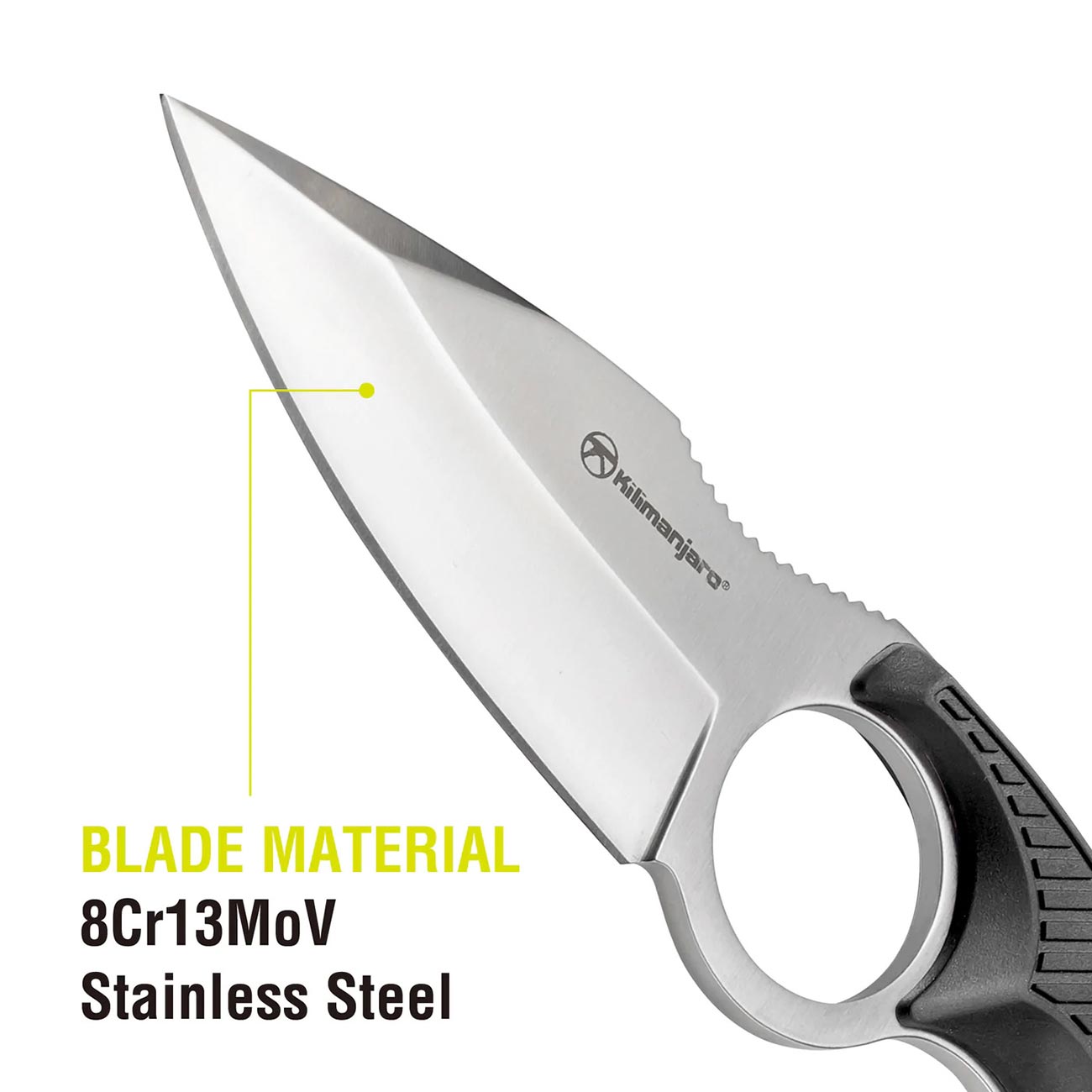 Kilimanjaro Stretta 910106 6.75" Drop Point Neck Knife – Fixed Blade EDC Knife with Sheath, Compact Outdoor Utility Knife