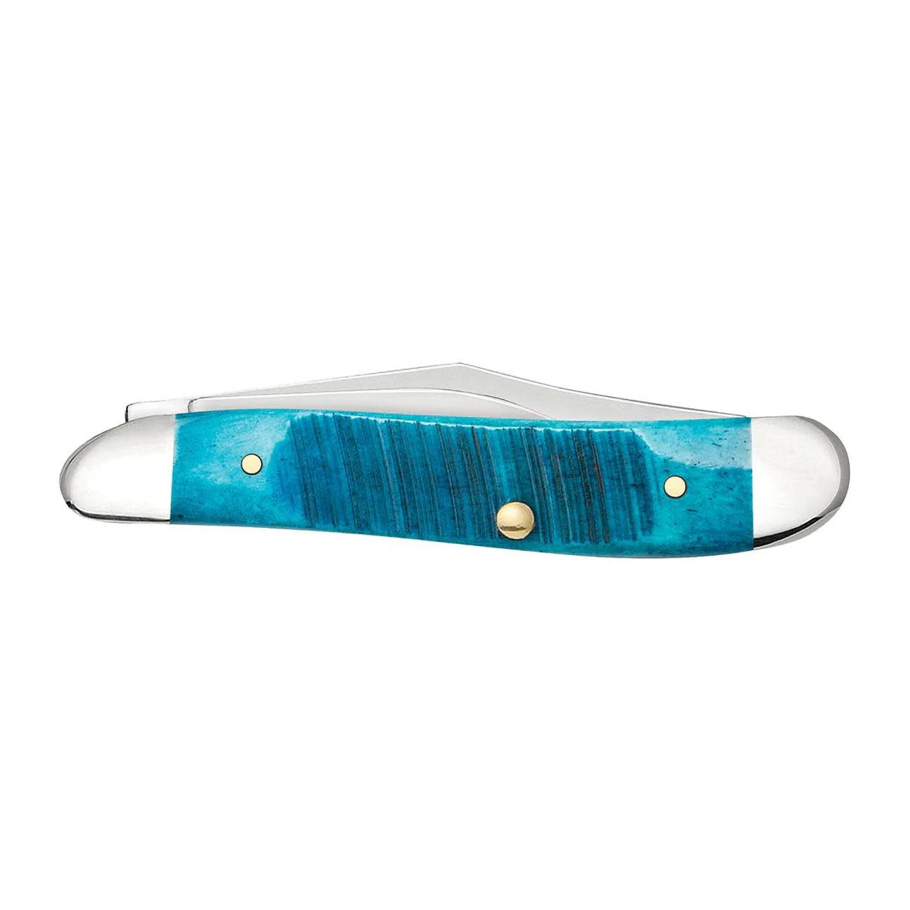 Case WR XX Pocket Knife Peanut Caribbean Blue Jig Bone Item #25596 - (6220 SS) - Length Closed: 2 7/8 Inches