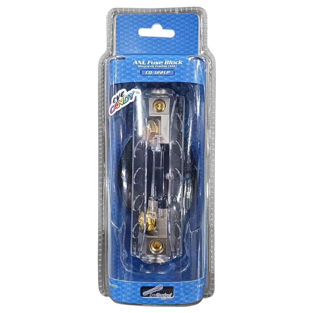 Audiopipe CQ1221P Platinum ANL Fuse Holder with Blue LED Indicator – Inline Car Audio Power Fuse Block