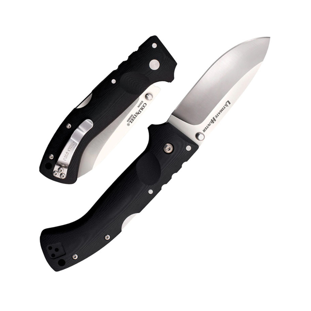 Cold Steel Ultimate Hunter 3.5" S35VN Razor-Sharp Blade 5" G-10 Easy-to-Grip Orange Handle Hunting Folding Knife with Tri-Ad Locking Mechanism