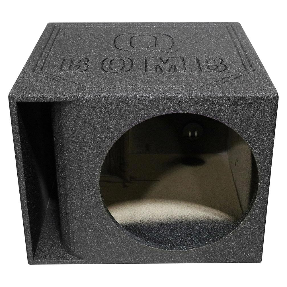 QPower QBOMB15HP Single 15 Inch 32 Hertz Frequency Vented Side Ported Speaker Round Box Enclosure with Spring Loaded Terminal