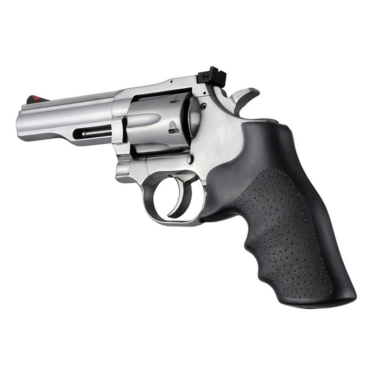 Hogue OverMolded Rubber Monogrip for Dan Wesson Small Frame with Finger Grooves, Black - 57000