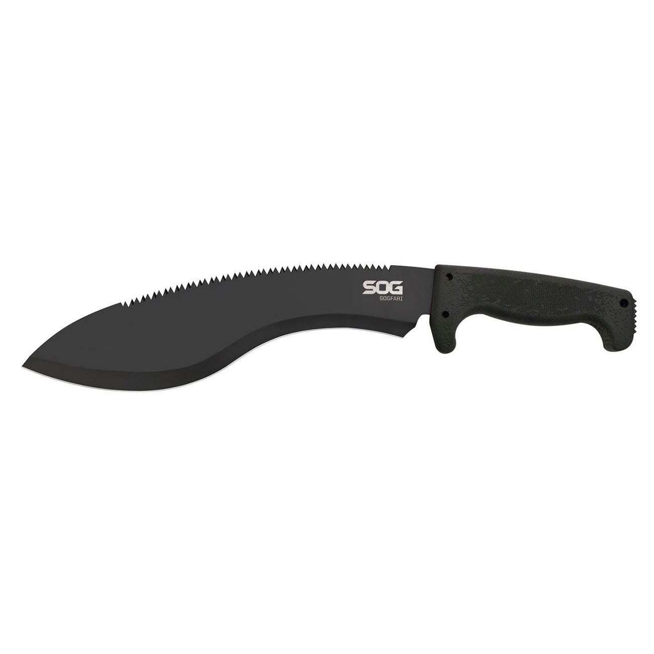 SOG Sogfari Kukri 13" Stainless Steel Survival Machete Knife | Saw on the Back of the Blade, Textured Handle, Nylon Sheath