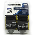 BoatBuckle Pro Series Kwik-Lok Transom Tie-Down (2-Inch x 2-Feet, Black), Pack of 2