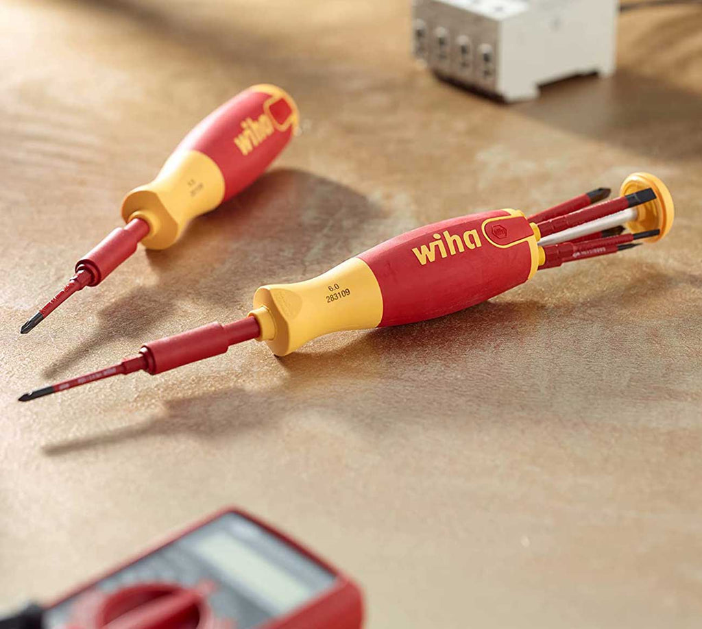 Wiha 28393 7 Piece Insulated SlimLine Ultra-Driver Blade Set Slotted, Phillips