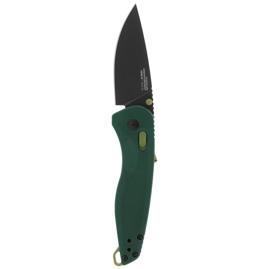 SOG Aegis AT Ambidextrous Outdoor Pocket Easy to Carry Folding Knives | CRYO D2 Stainless Steel Blade | AT-XR Lock, Forest/Moss
