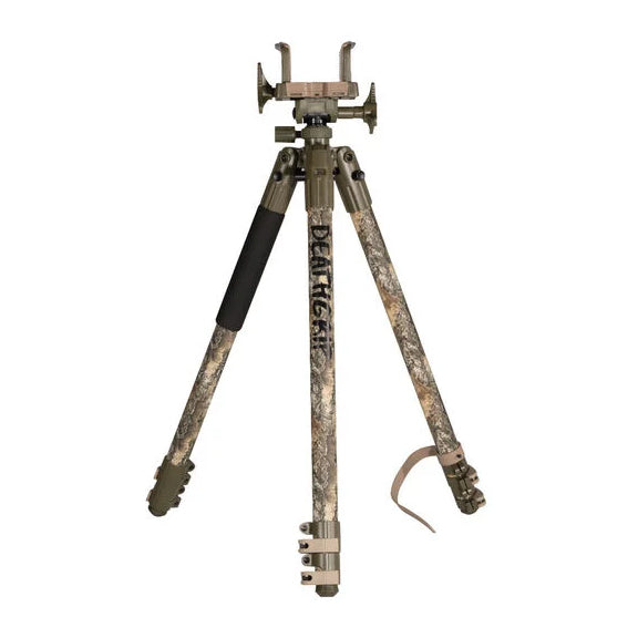 BOG DeathGrip Realtree Excape Camo Tripod with Durable Aluminum Frame, Lightweight, Stable Design, Bubble Level, Adjustable Legs, and Hands-Free Operation for Hunting, Shooting, and Outdoors