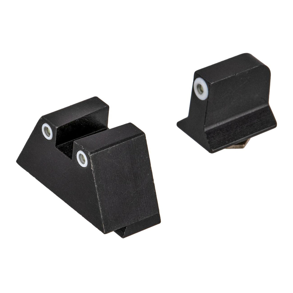 Night Fision Suppressor Height Night Sight Set Designed for Glосk 17/19/34, White Front Right, White Rear Rings