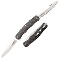 COLD STEEL Lucky Twin 2.625" S35VN Blades 3.25" Carbon Fiber Handle Everyday Carry Compact Pocket Folding Knife w/Slip Joint Lock