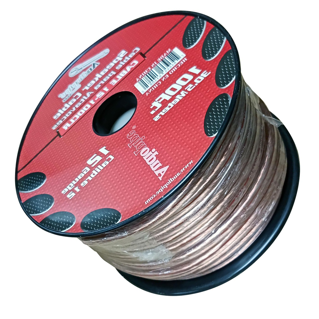 Audiopipe 12‑Gauge 100 ft Clear Insulation Speaker Wire Spool – Stranded 2‑Conductor Audio Cable