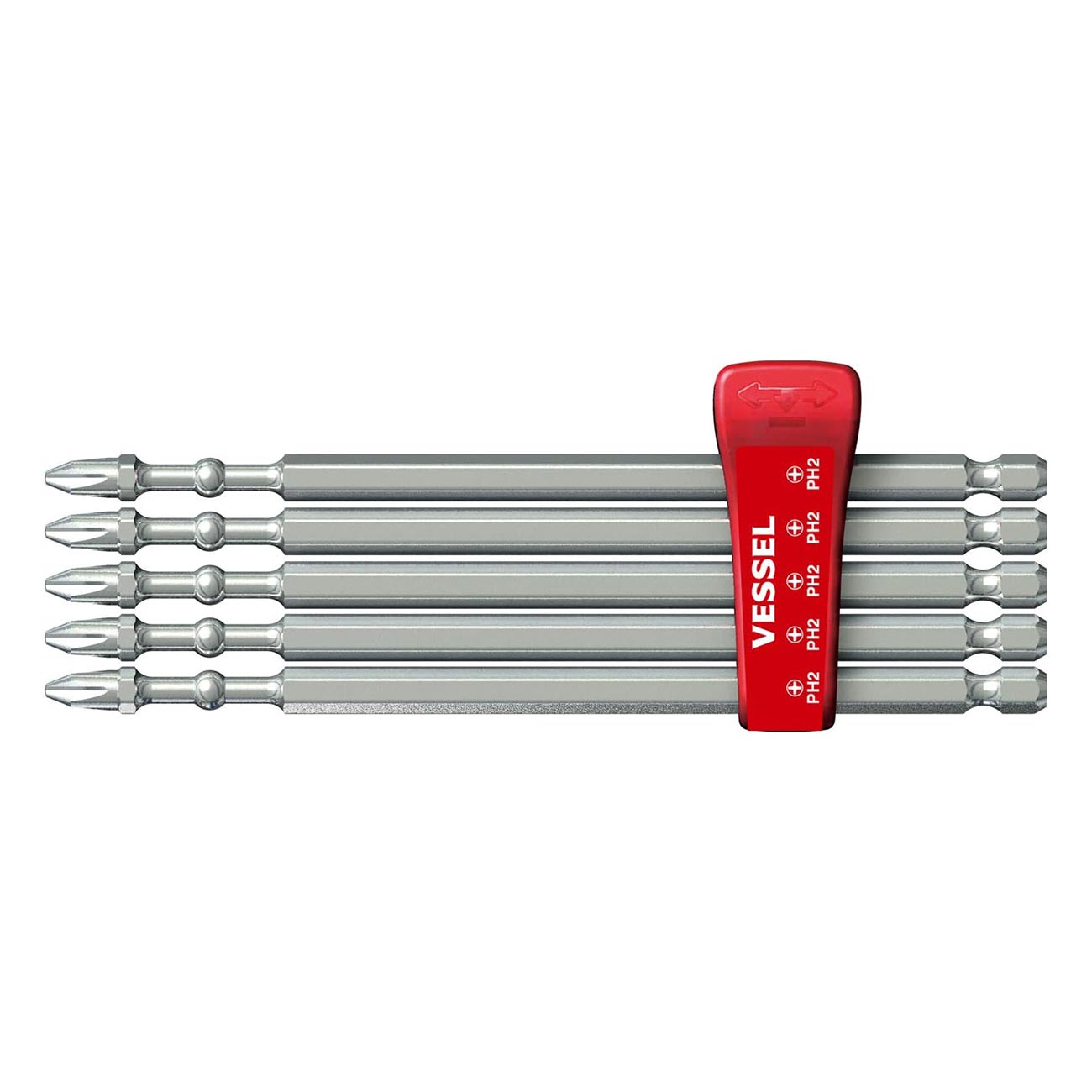 VESSEL Impact Ball Torsion Bits 5PC with MAG Charge Holder, (IBMG150PH2K5)
