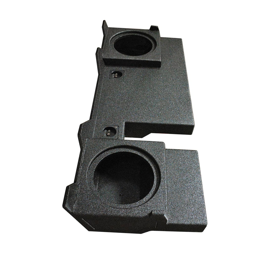 QPower QBOMB Dual 10” Vented Subwoofer Enclosure for 2004–2008 Ford F-150 SuperCrew Cab – Custom Ported Truck Sub Box, MDF Bedliner Finish (QBFORD04210)