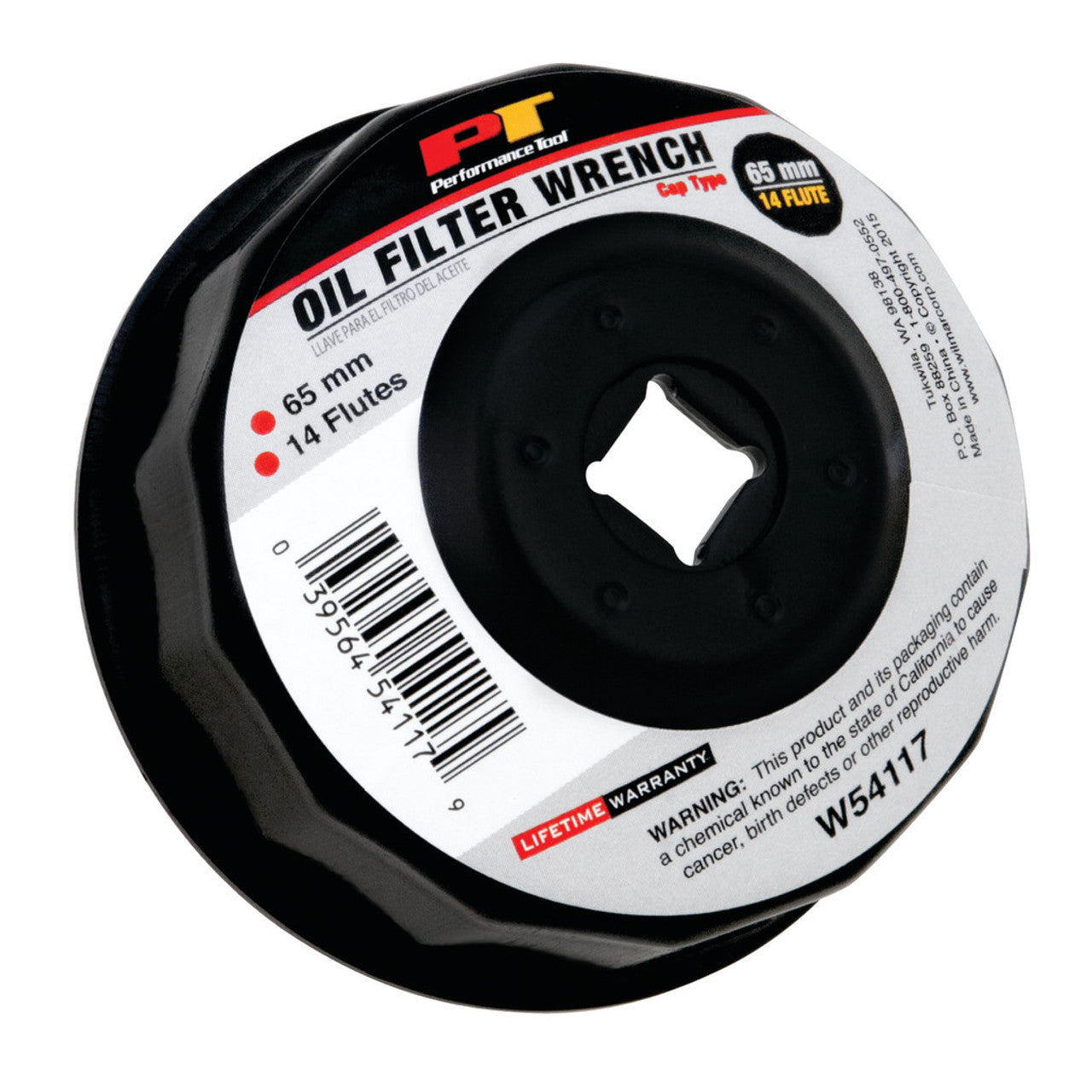 Performance Tool W54117 Heavy Duty Oil Filter Wrench for Multiple Brands - Steel Construction, 3/8-Inch Drive Tool Compatibility