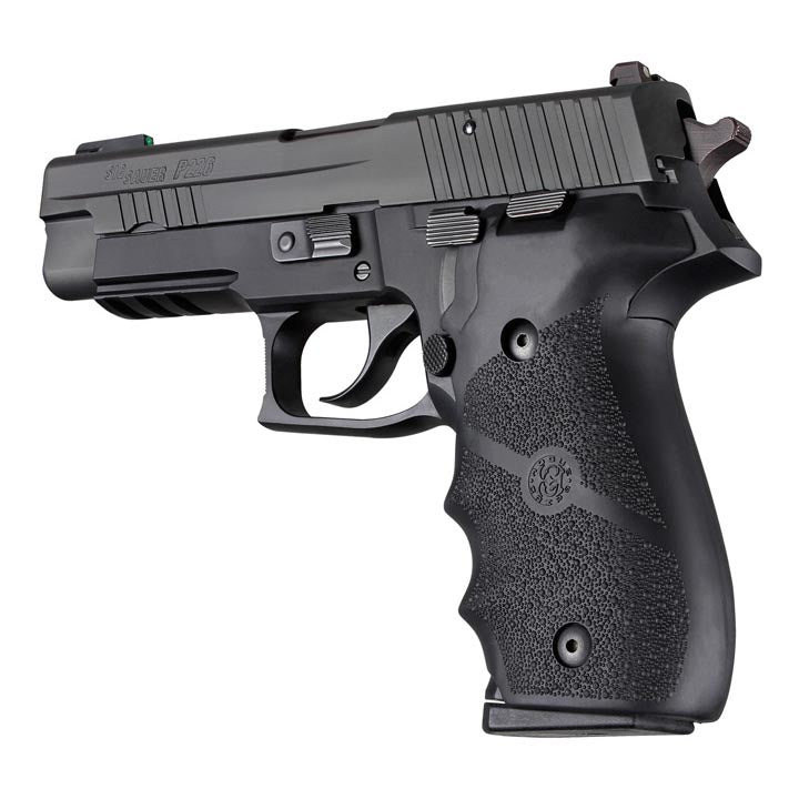 Hogue OverMolded Rubber Grip for SIG SAUER P226 DA/SA & DAK with Finger Grooves, Black - 26000