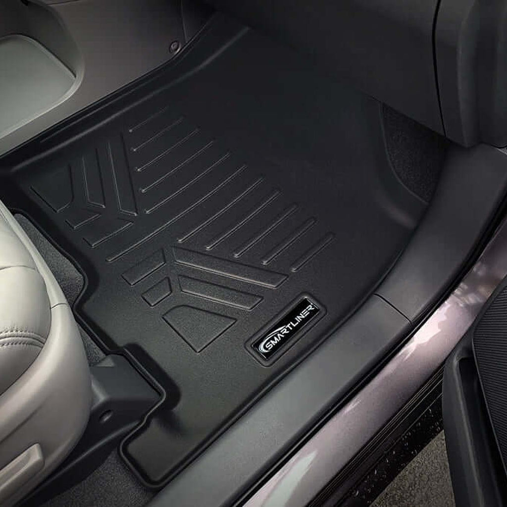SMARTLINER SA0128B0083 Floor Liners Front & 2nd Row for 2013–2020 Toyota Sienna 8-Passenger – All Weather Custom Fit, Black