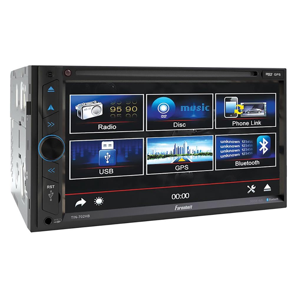 Farenheit TIN-702HB 2-DIN 6.2" LCD GPS Navigation DVD Multimedia Source Unit w/Android PhoneLink, Bluetooth v4.0