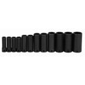 Williams JHWWS-12-12 SUPERTORQUE 12-Piece 3/8-Inch Drive Deep Impact 6 Point Socket Set, Black Industrial Finish, Designed for Maximum Engagement on 6-Point Fasteners