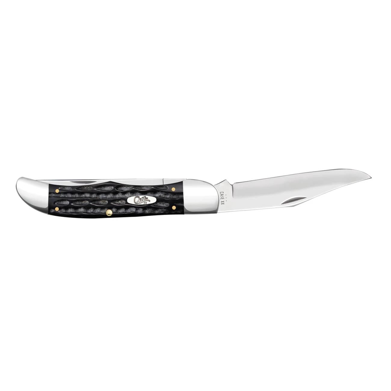 Case XX WR POCKET KNIFE JIGGED BUFFALO HORN FOLDING HUNTER W/SHEATH, ITEM 65030, LENGTH CLOSED 5 1/4 INCH (BH265 SS)