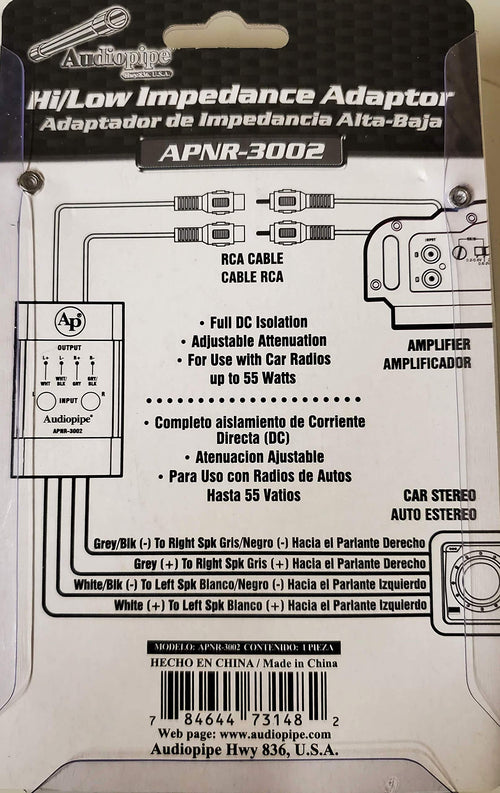 Audiopipe Hi/Low Impedance Adaptor