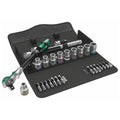 Wera 05004076001 Zyklop Speed 1/2″ Drive Ratchet Set – 29‑Piece Metric Socket & Bit Set with Extensions, Bit Adapter & Textile Case