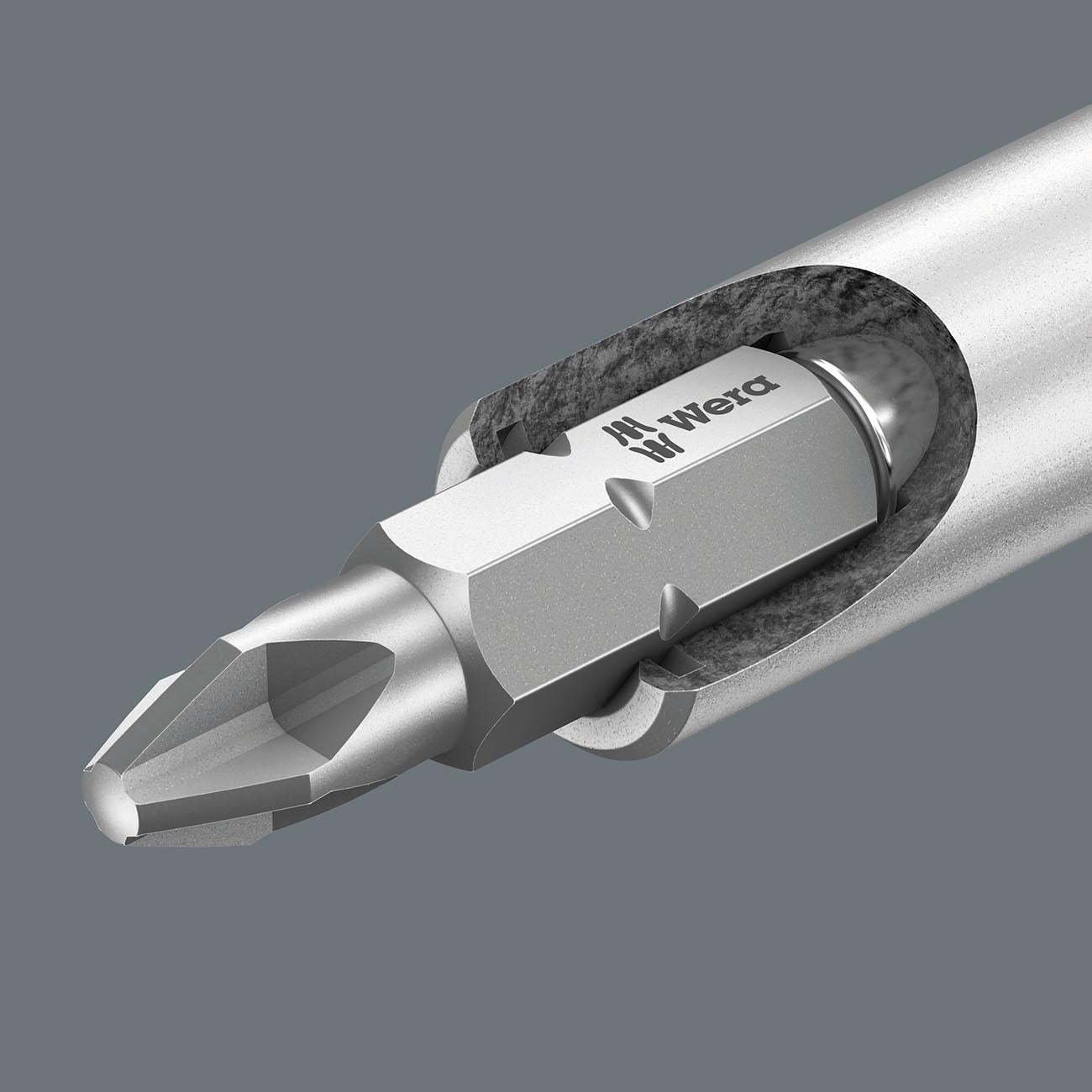 Wera - 5073401001 Hexagon 893/4/1 K SB Quick-Release Chuck, Universal Bit Holder 1/4"