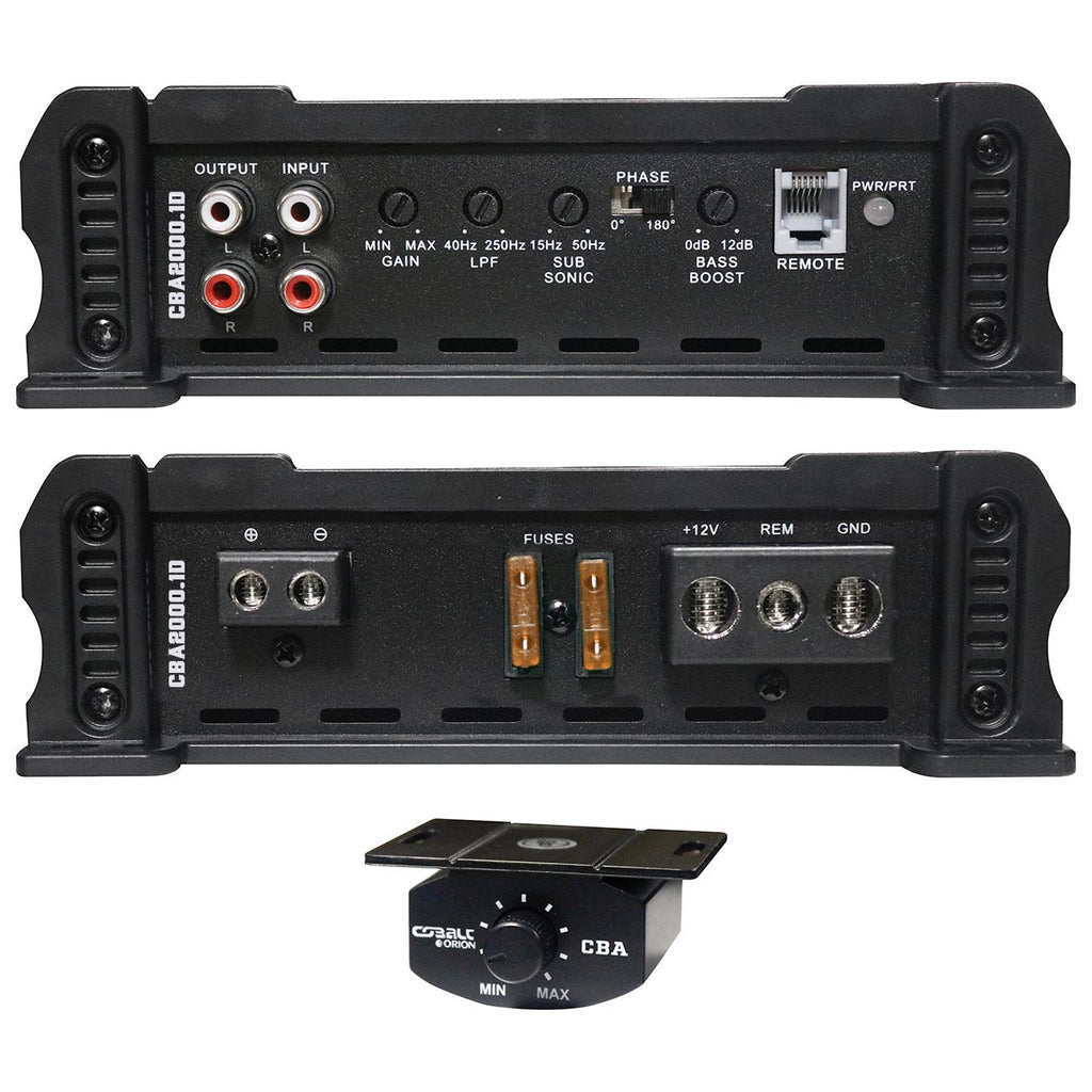 Orion Cobalt CBA2000.1D Monoblock 1-Channel Class D Amplifier for Car Subwoofer, 2000W, 2/4 Ohm Stable, Adjustable Low Pass & Subsonic Filter with Bass Boost, MOSFET Power Supply, Bass Knob Included