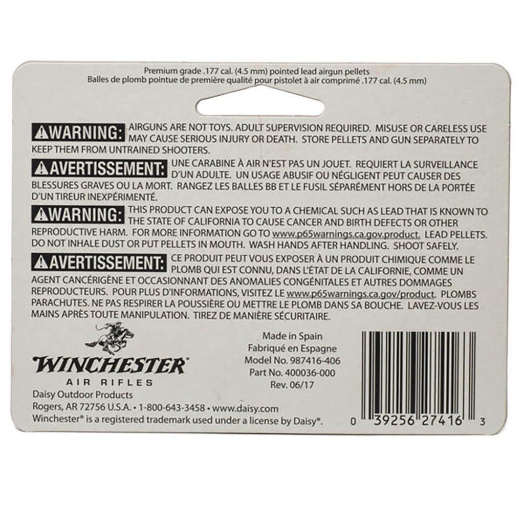 Winchester Pointed .177 Caliber Pellets