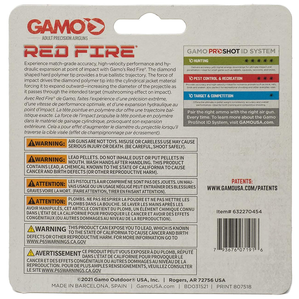 Gamo Red Fire .22 Cal, 15.4 Grains, Polymer Tip, 125ct