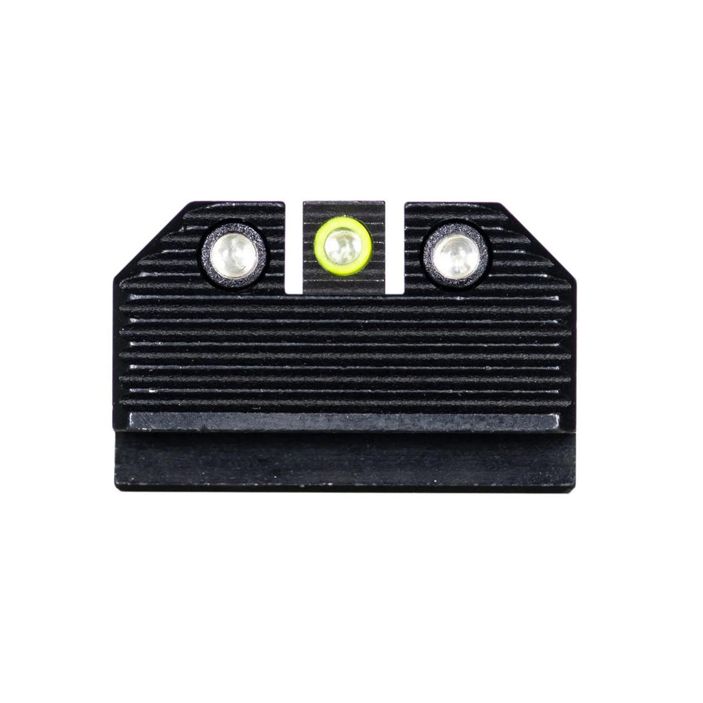 Night Fision Optics Ready Stealth .290-.297 Night Sight Set Compatible with Glосk 43/43X/43X MOS with Shield RMSc and Holosun K Linet, Yellow Front Ring, Black Rear Rings