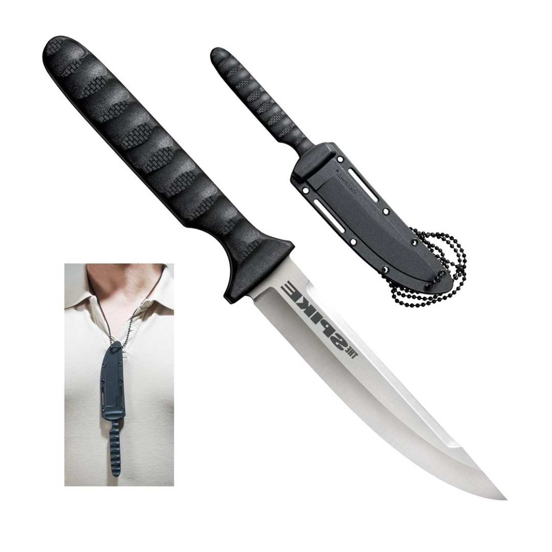 Cold Steel Super Edge Neck Knife 4″ Fixed Blade AUS-8A Stainless w/ Secure-Ex Sheath – 53NHS