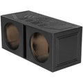 Q Power 12 Inch Dual Subwoofer Box, High-Performance Vented Speaker Enclosure, Black - Car Audio and Sound System Accessories - Portable Equipment for Subwoofers