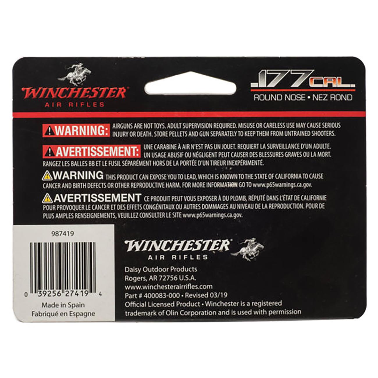 Winchester Round Nose .177 Caliber Pellets