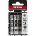 VESSEL IMPACT BAL Torsion Bit +2x50 (2") 15PC. (Case) No.IBPH250P15T Made in Japan by VESSEL