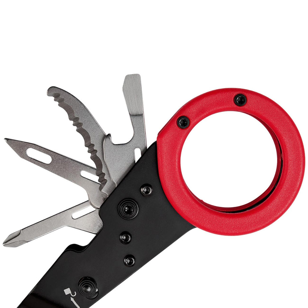 SOG ParaShears Lightweight Backcountry Stainless Steel Multi-Tool, 11 Tools Compound Leverage Technology, Red
