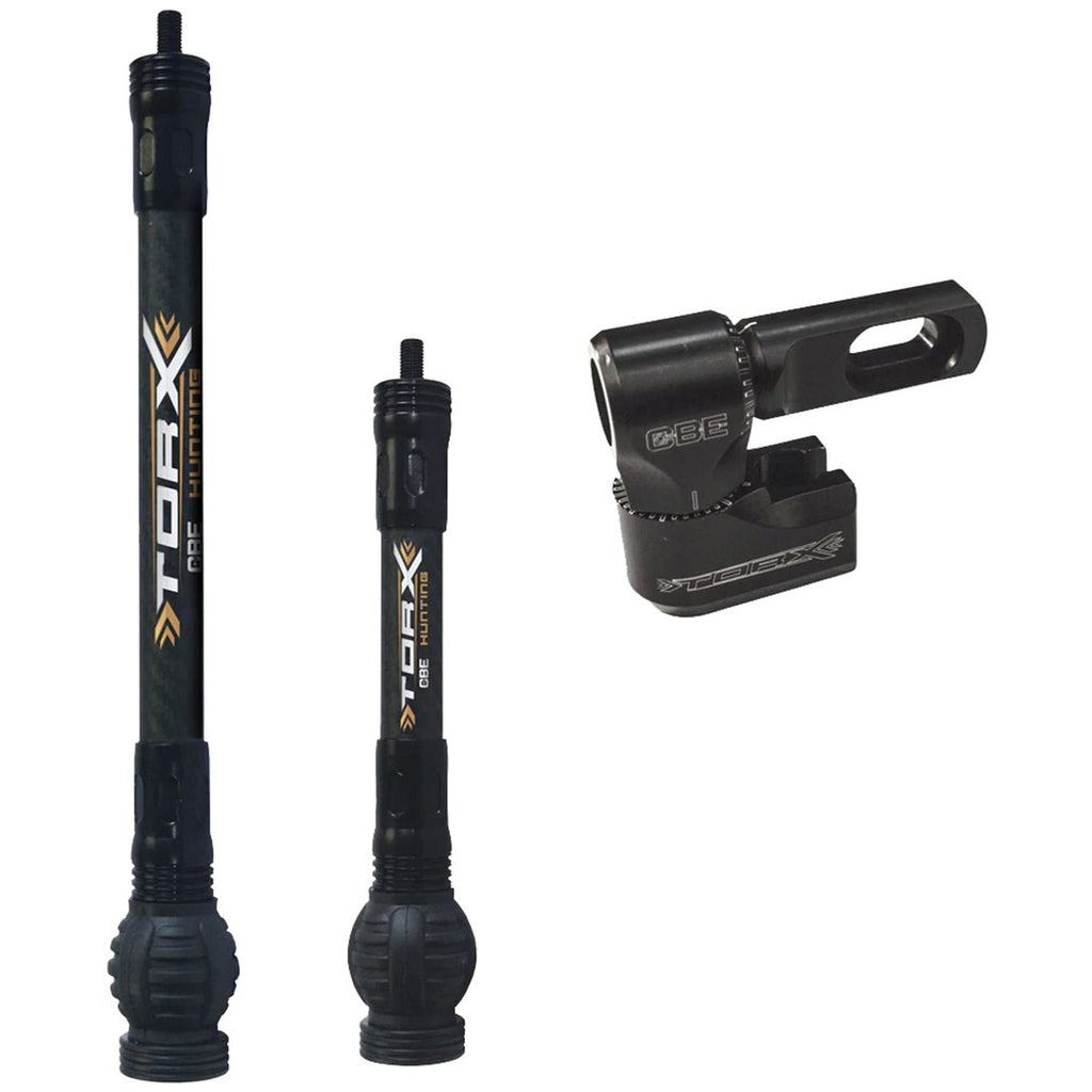 CBE Torx Stabilizer Kit – Dual Carbon Bow Stabilizers (7.5″ & 11″) w/ Dampeners & Weights