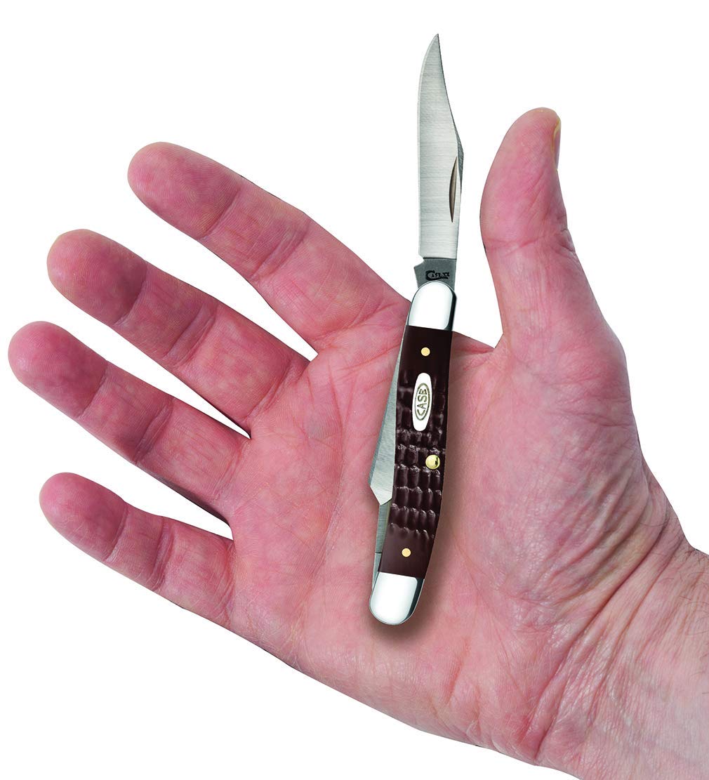 Case WR XX Pocket Knife Brown Synthetic Medium Stockman Item #217 - (63087 SS) - Length Closed: 3 3/8 Inches