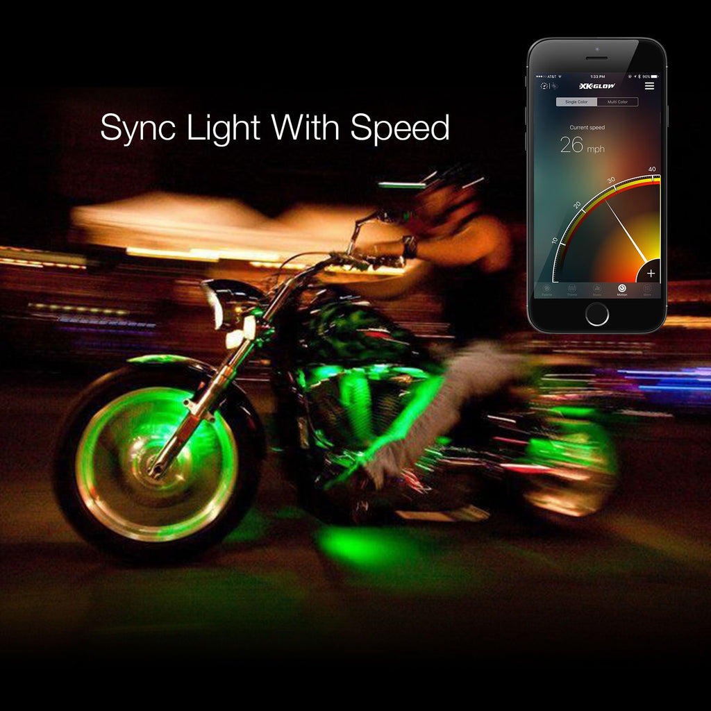 XKGLOW chrome App Control Car Standard LED Accent Light Kit - Under Glow - KSCARSTANDARD