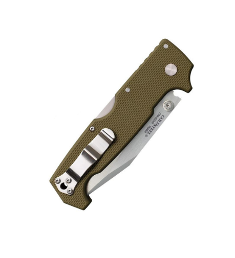 Cold Steel SR1 S35VN Steel 4" Clip Point Blade G-10 Handle Folding Knife with Tri-Ad Locking Mechanism and Pocket/Belt Clip