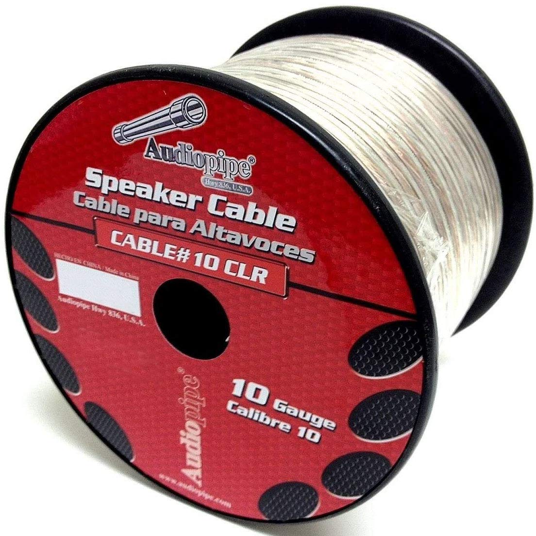 Audiopipe CABLE1025 10-Gauge 25 ft Speaker Wire – Clear Insulation, Car & Audio Cable