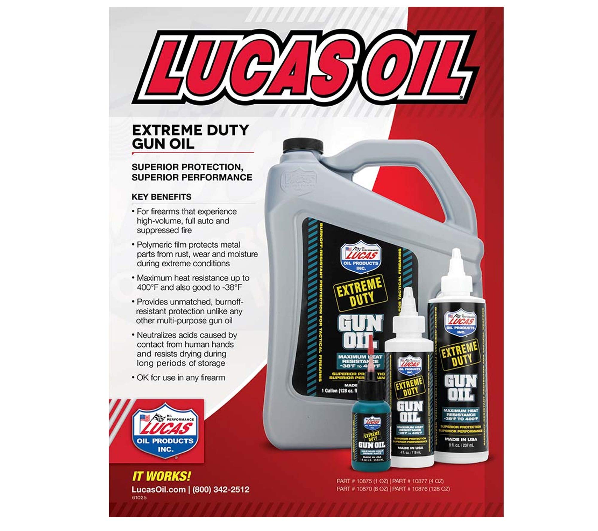 Lucas Oil 10877 Extreme Duty Gun Oil (4oz.), 1 Pack