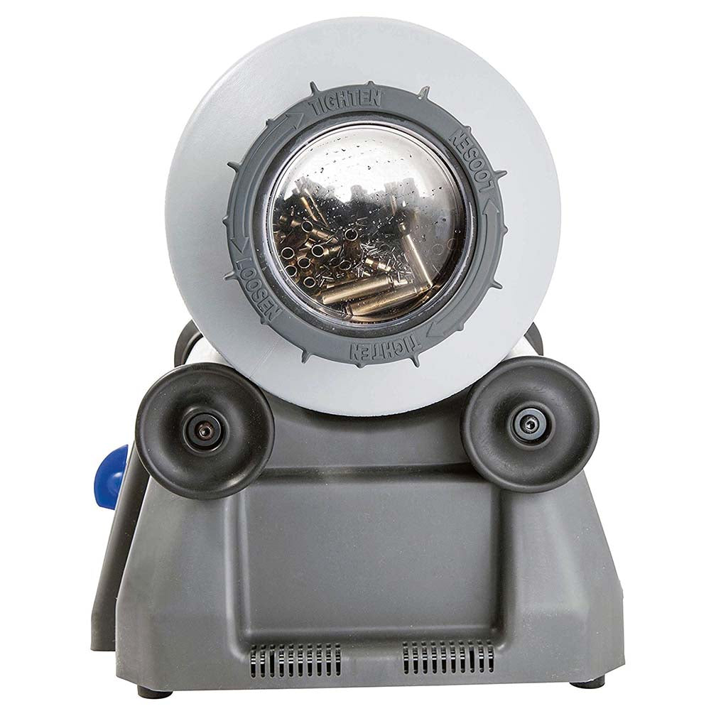 Frankford Arsenal Platinum Series Rotary Tumbler with 7-Liter Capacity, Clear Viewing Lids, and Auto Shut-Off for Reloading, Cleaning and Wet Tumbling Brass Cases gray