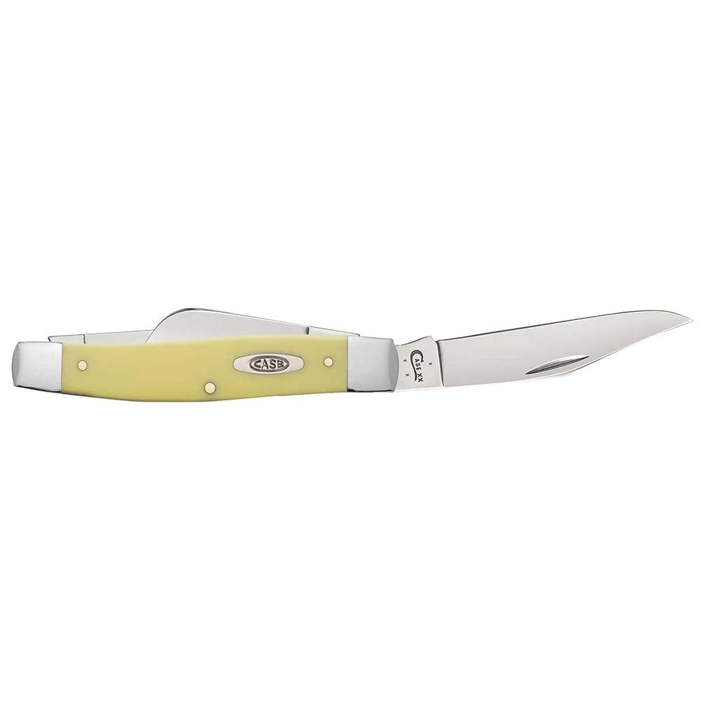 Case Large Stockman Folding Knife 3-Blade Chrome Vanadium Blades Yellow.