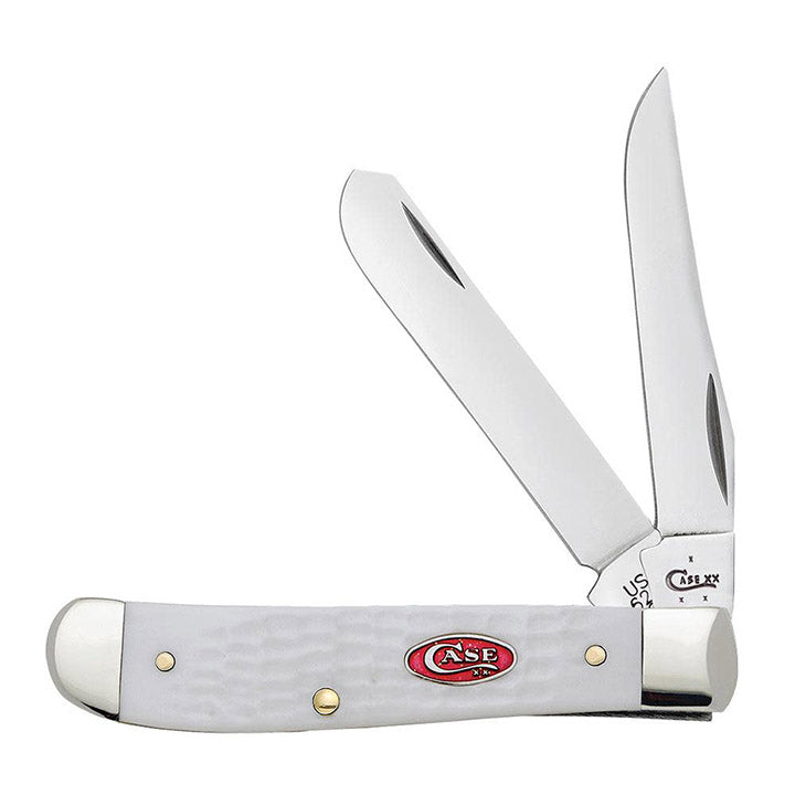 Case WR XX Pocket Knife Sparxx White Jigged Synthetic Mini Trapper Item #60186 - (6207 SS) - Length Closed: 3 1/2 Inches
