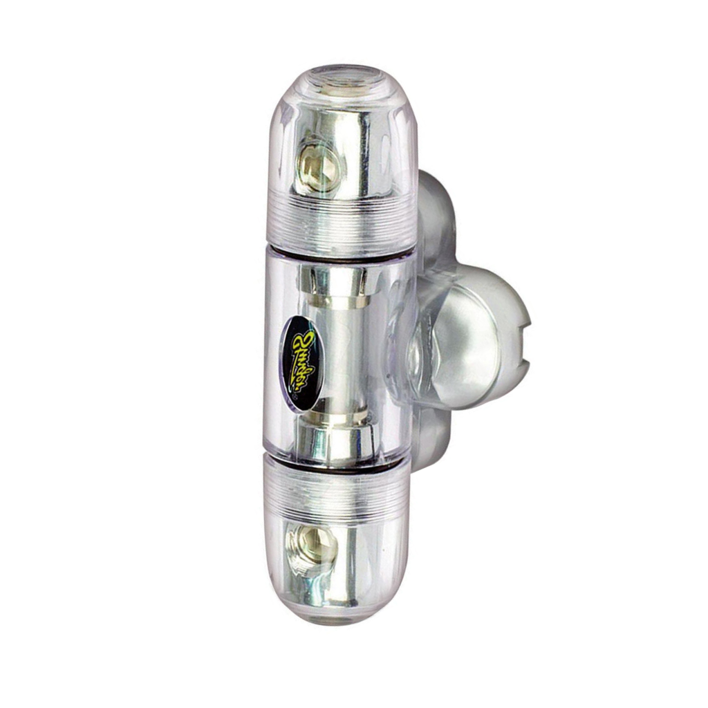 Stinger SPD5801 PRO MIDI Fuse Holder 4 or 8 Gauge Input/Output Shoc-Krome, Silver