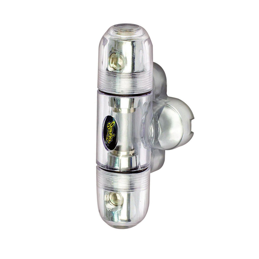 Stinger SPD5801 PRO MIDI Fuse Holder 4 or 8 Gauge Input/Output Shoc-Krome, Silver