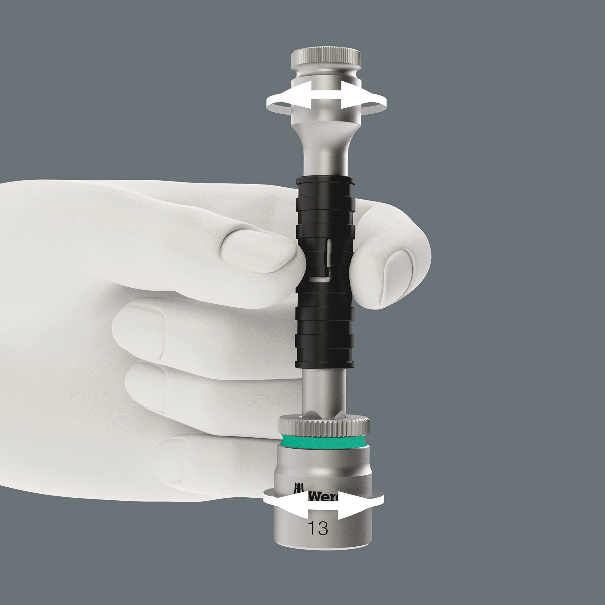 Wera - 5003531001 Zyklop 8796 LA Long extension, Square drive 1/4" Head x 150mm Extension
