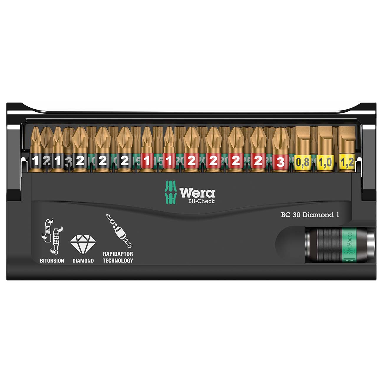 Wera 05057431001 Bit-Check with Diamond Coated Tips (30-Piece)