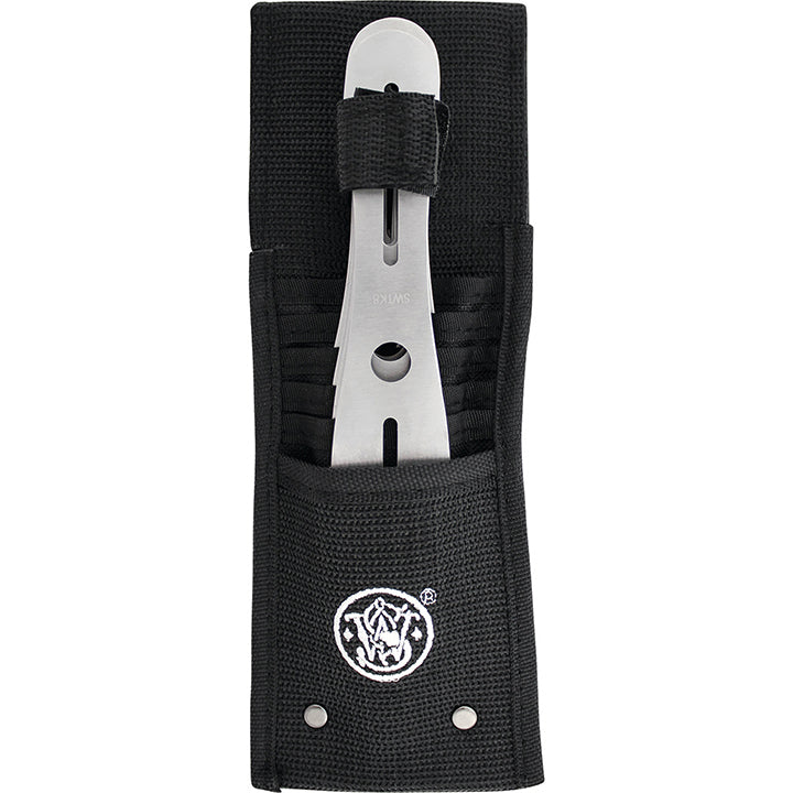 Smith & Wesson 8in Throwing Knives Set 6 Pack with Nylon Belt Sheath and Ergonomic Design for Outdoor, Recreation and Competition