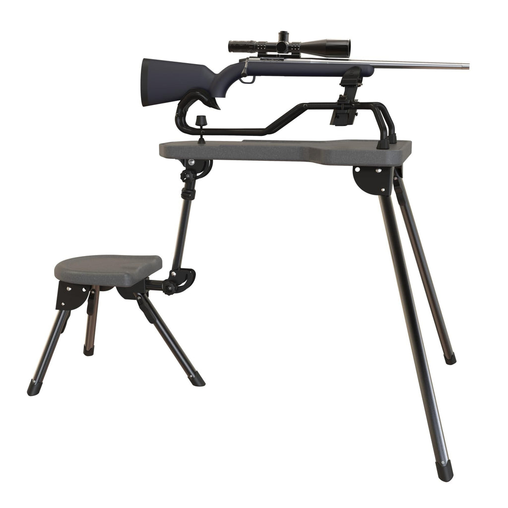 Caldwell Stable Table Lite with Weatherproof Tabletop, Ambidextrous Seat and Fully Collapsible Design for Easy Transport and Outdoor Target Shooting