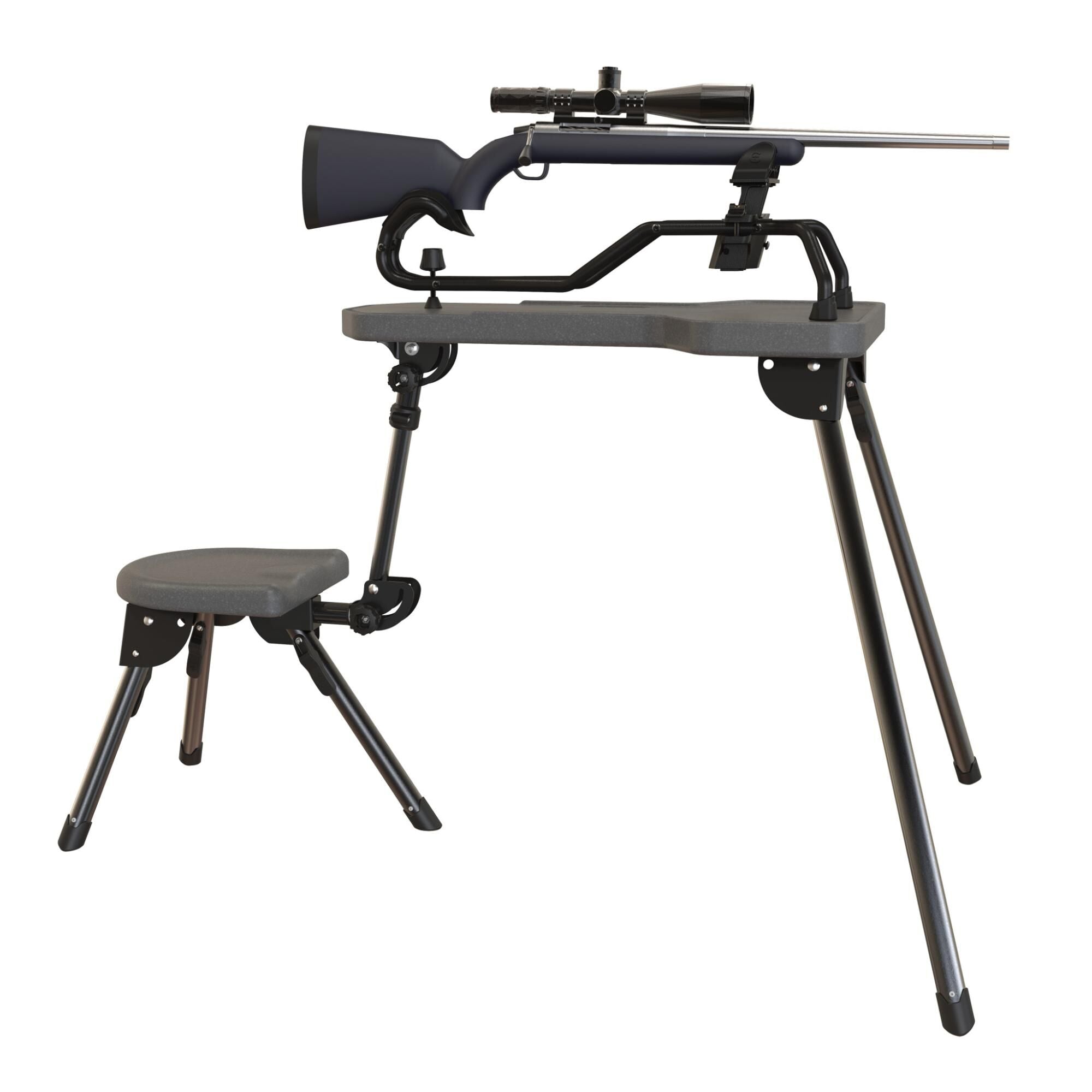 Caldwell Stable Table Lite with Weatherproof Tabletop, Ambidextrous Seat and Fully Collapsible Design for Easy Transport and Outdoor Target Shooting